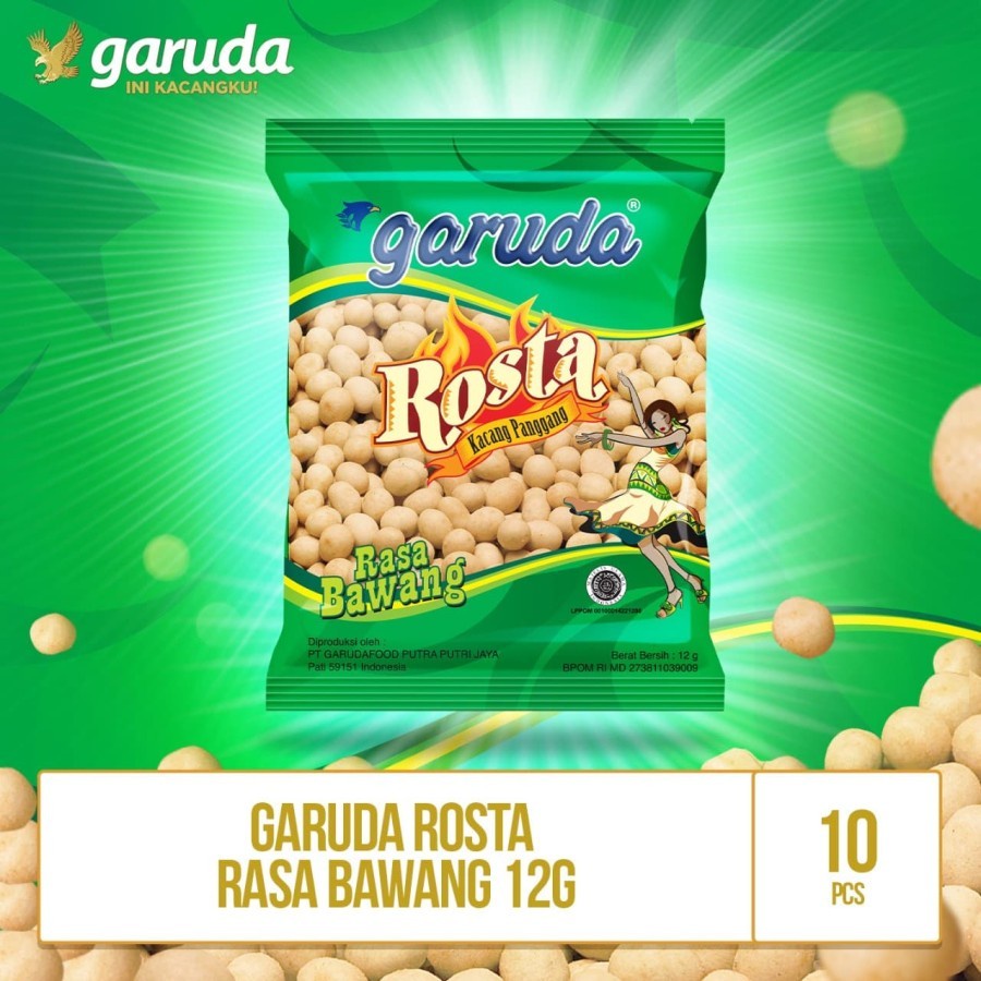 

Garuda Rosta Kacang Panggang Rasa Bawang 1 renceng 10 Pcs