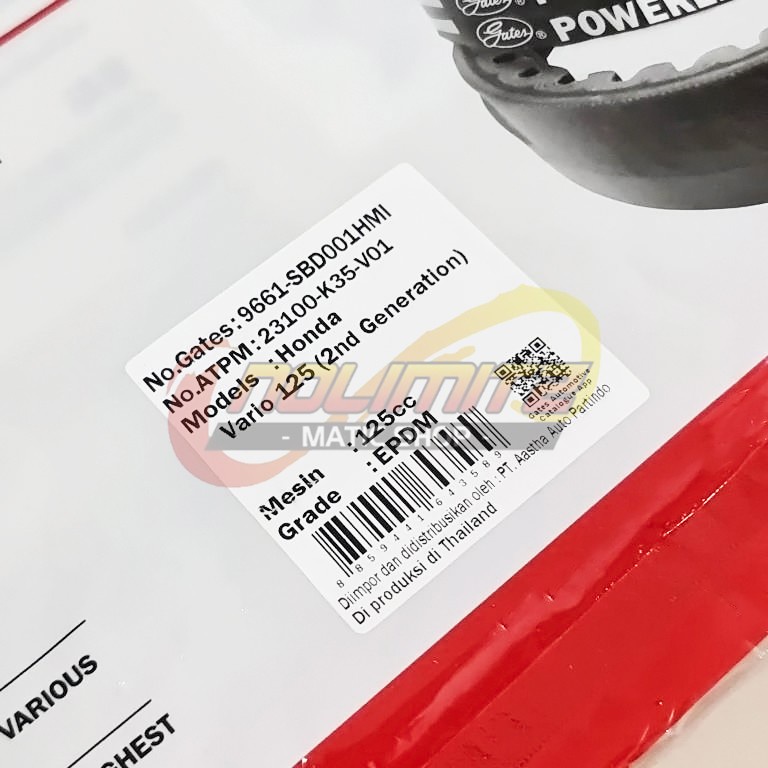 Vanbelt Gates Powerlink V Belt Racing Honda Vario 125 FI ESP LED