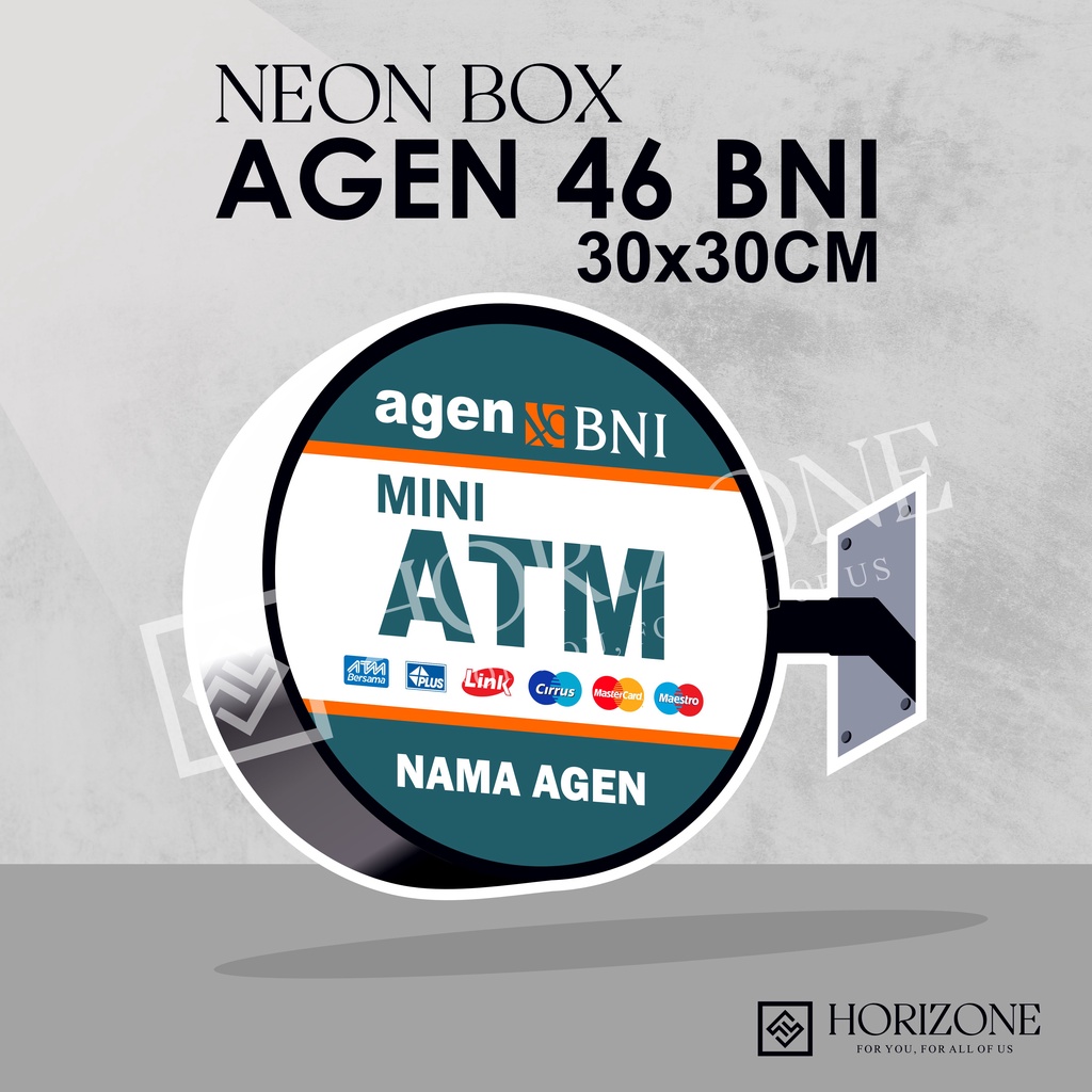 Neon Box Akrilik Agen 46 BNI 30x30 Cm