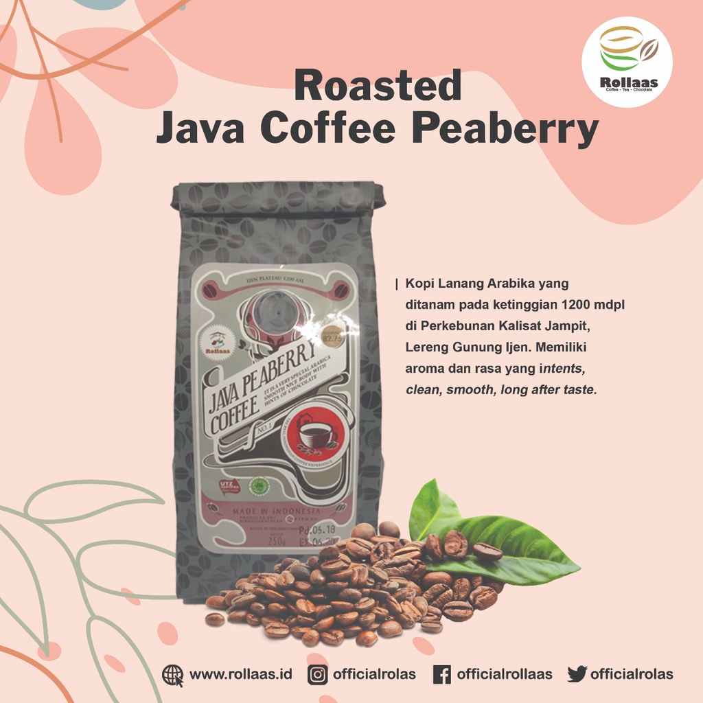 

Kopi Arabica Ijen Premium Spesial Peaberry 250 Gr - Rollaas Java Coffee Arabica