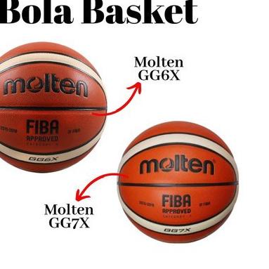 ➤ BOLA BASKET- BASKET MOLTEN PERBASI GG6X GRADE ORI BAHAN PU EMPUK SIZE 6 ◌