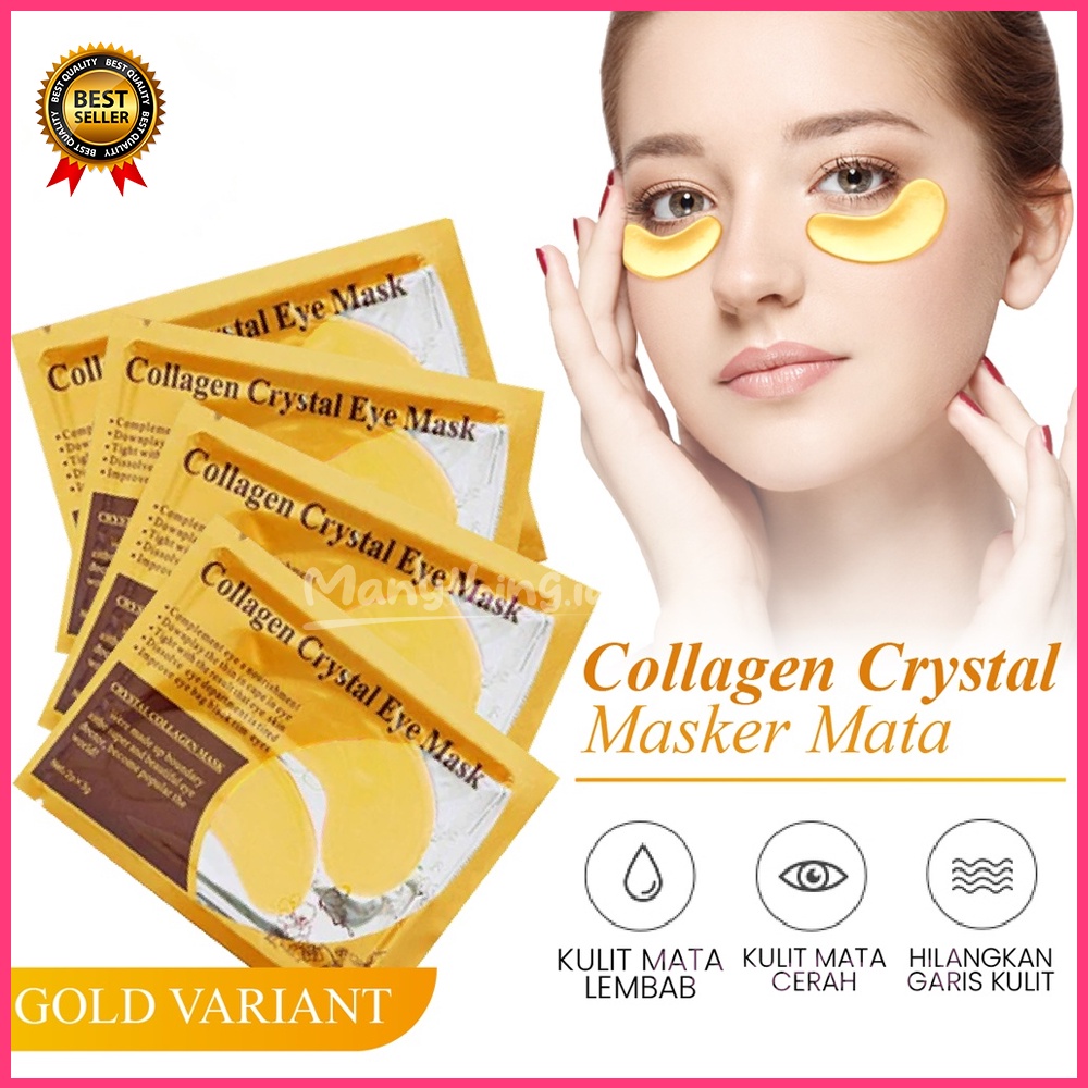 1 PASANG Masker Mata COLLAGEN CRYSTAL GOLD EYE BAG MASK EYEMASK ANTI MATA PANDA Anti Aging Wrinkle Emas