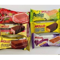 

ROTI APOLLO LAYER CAKE ISI 8 PANDAN , BLUE BERRY , COCOA , STAWBERRY , COKLAT ISI 8