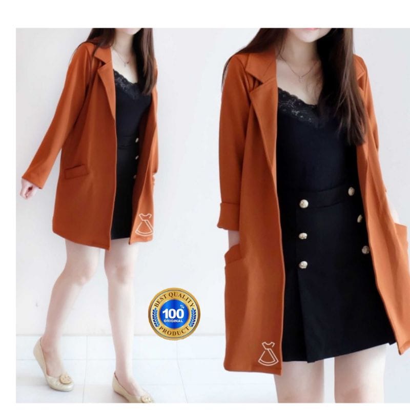 Blazer Scuba - Baju Atasan Blazer Wanita Korean Style - Blazer Wanita