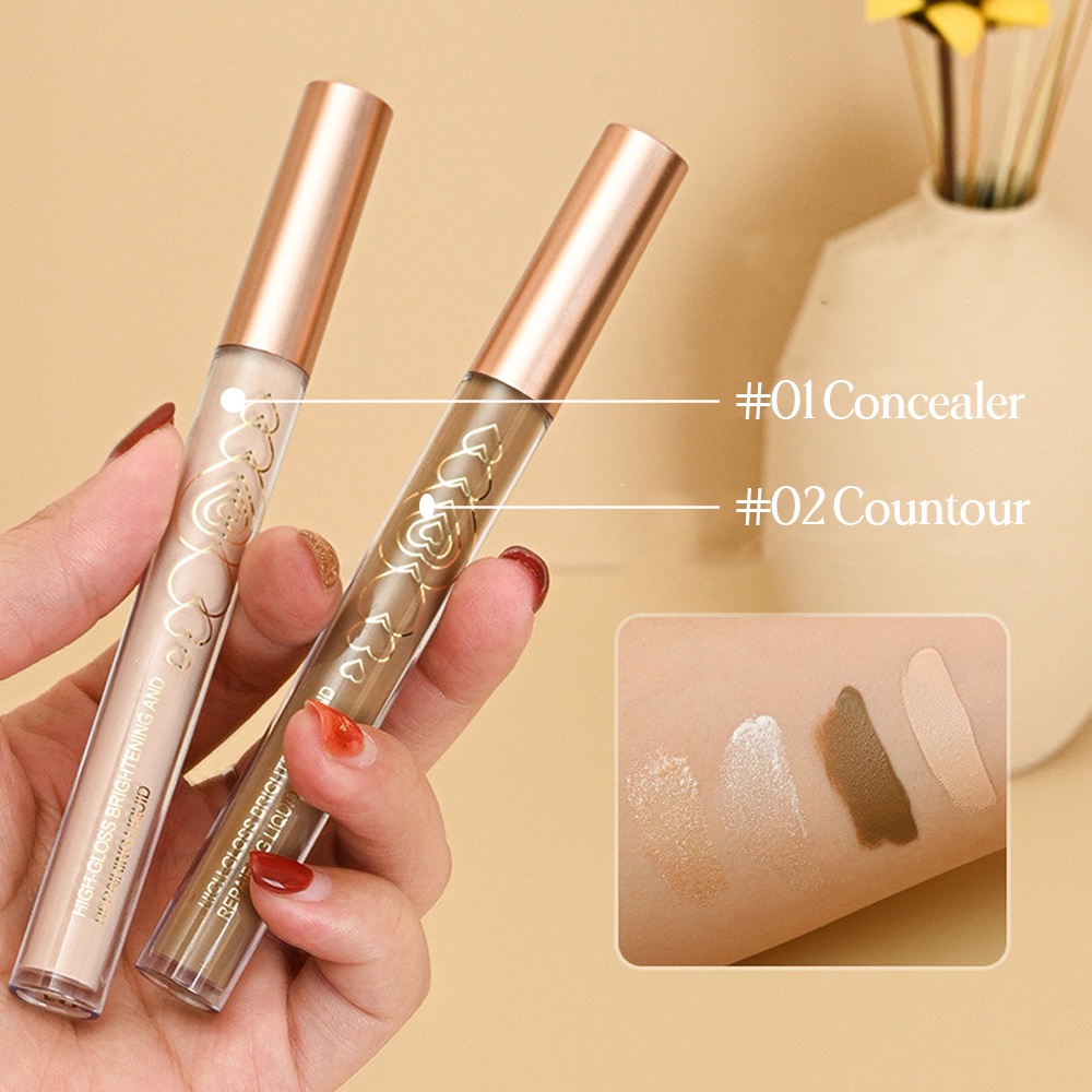 Pretty Liquid Highlighter Glitter Shimmer Eyeshadow/Liquid Countour Bayangan Hidung/Liquid Concealer Makeup