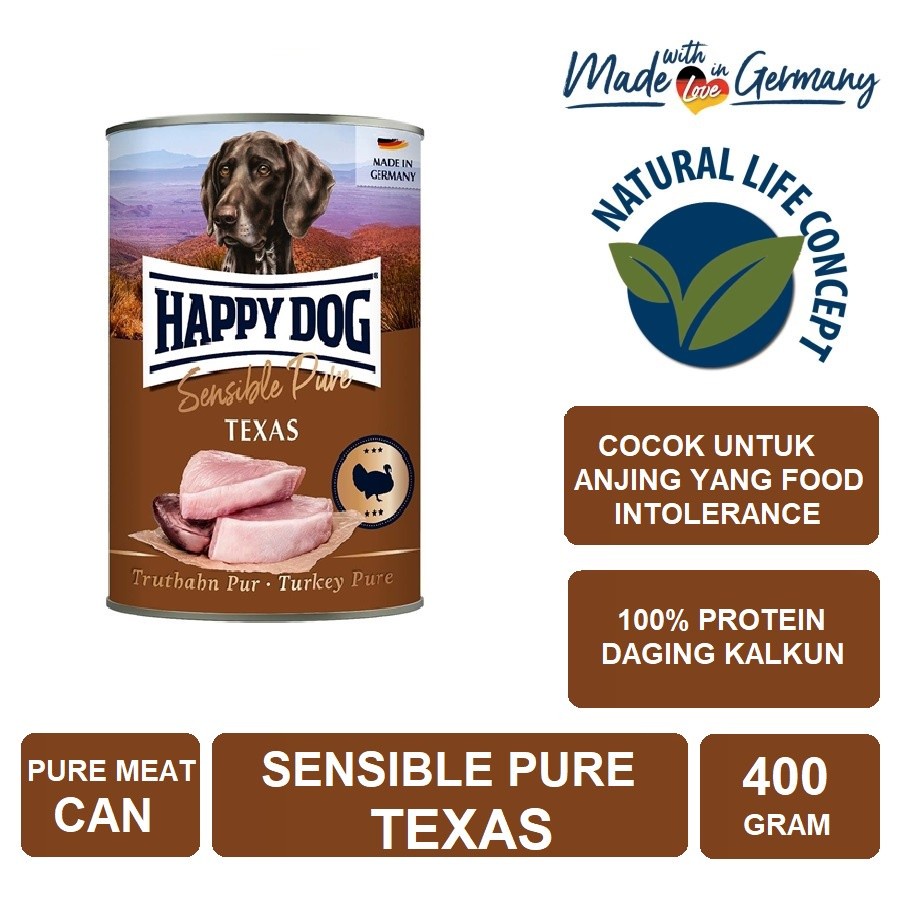 Happy Dog Sensitive Pure Turkey (Texas) 400Gr Makanan Basah Anjing
