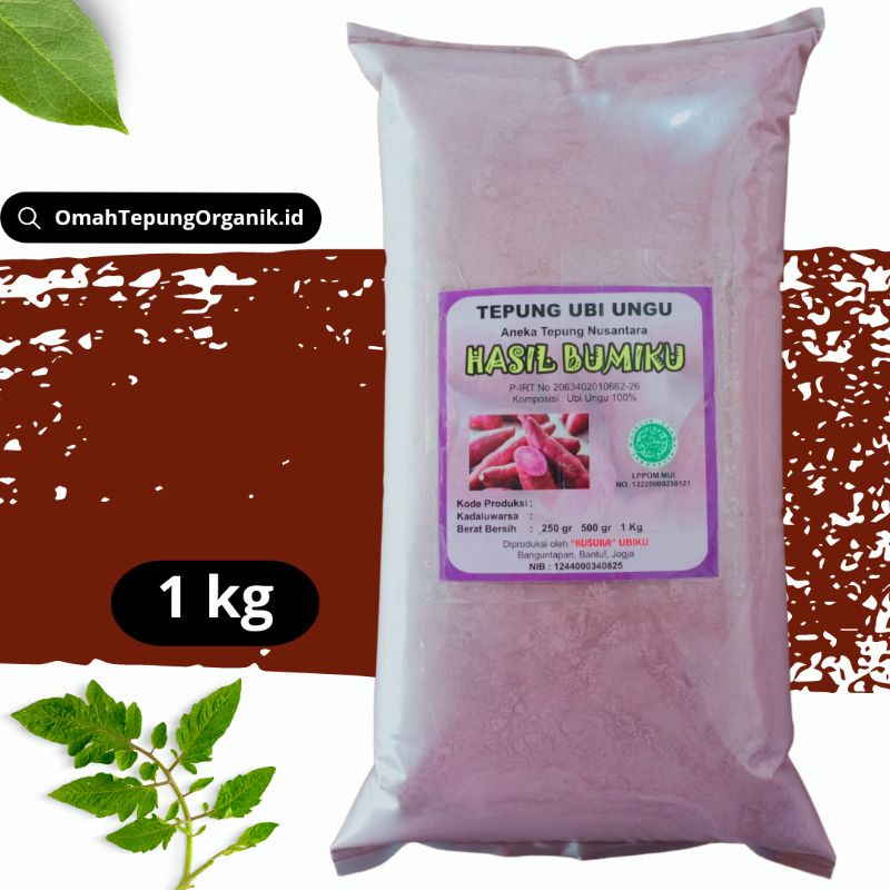 Tepung Ubi Ungu Organik kemasan 1 KG/Tepung MPASI Organik Ubi Ungu/Tepung MPASI Gluten Free Organik/