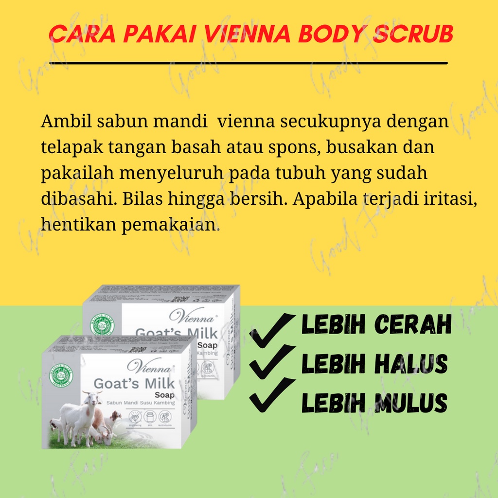 SABUN MANDI BATANG SUSU KAMBING VIENNA GOATS MILK SOAP 90GR ORIGINAL