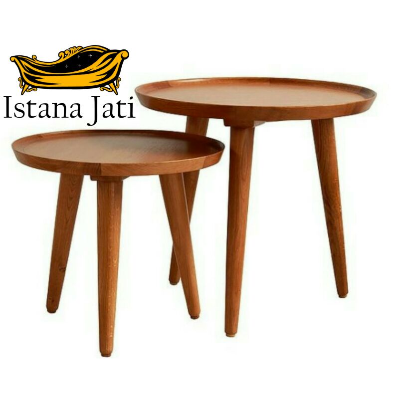 meja tamu doble jati/meja coffe double jati/meja tamu jati/meja makan bundar/meja teras jati
