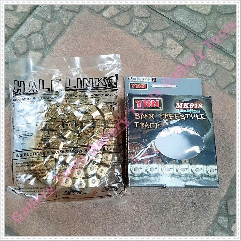 RANTAI BMX HALFLINK YABAN 918 GOLD Sepeda aksesoris sparepart