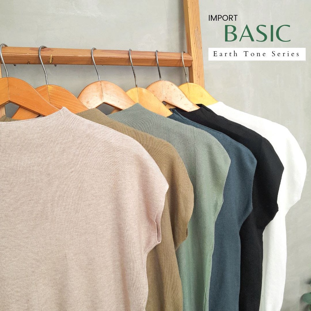 CallieTamami - A 5815  IMPORT Basic Turtle Neck Earth Tone Series (Bahan bagus,halus, lumayan besar)