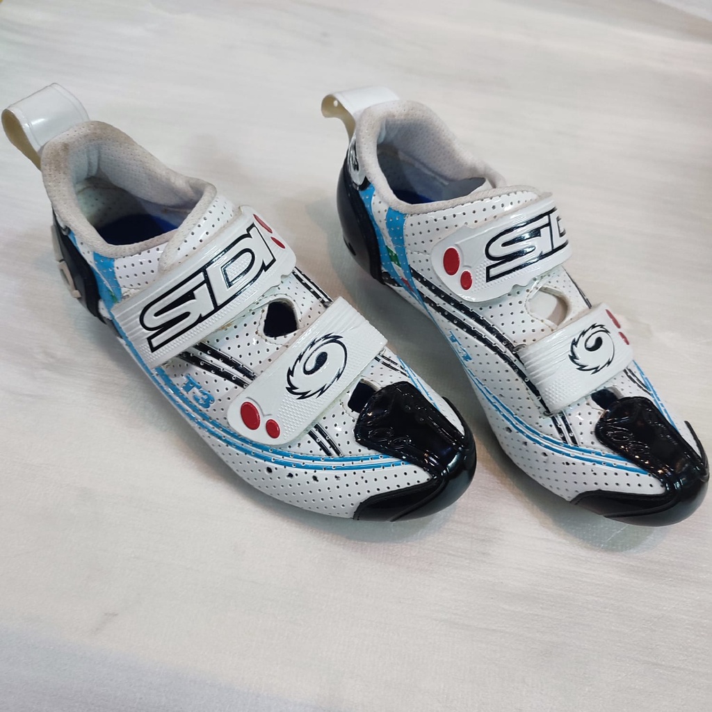 Sidi T3 Woman Air Carbon Composite White Black Blue Sky Original Sepatu Cleat Sepeda Roadbike