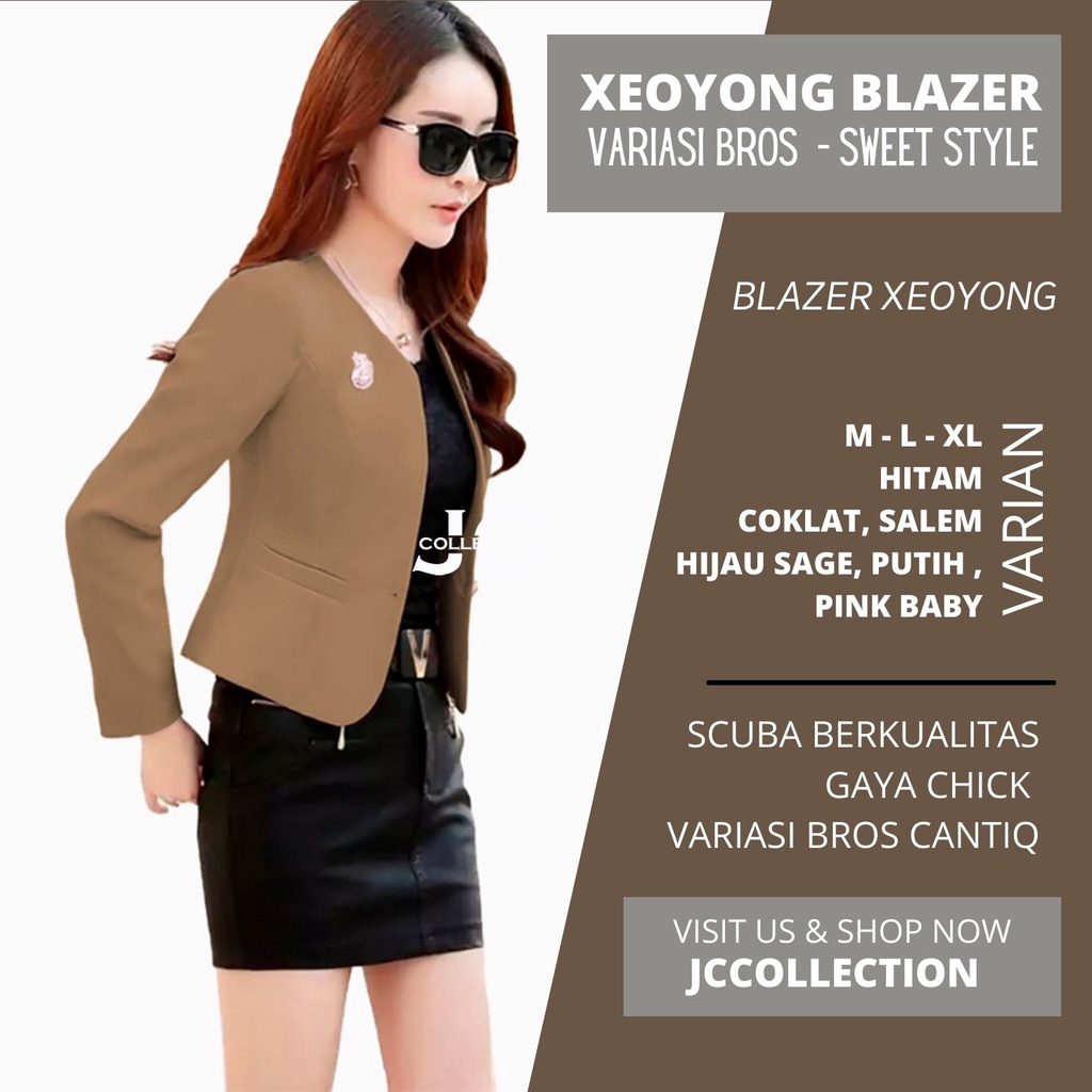 Blazer Kerja Wanita Korea Big Size / Blazer Oversize Wanita Outer Kerja Kantor Wanita Jumbo Seoyung - JCCollections