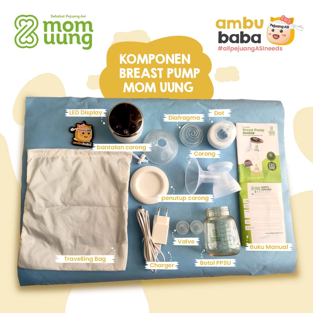 Pompa Asi Mom Uung Momuung Electric Breast Pump Single Pump Murah Lembut Silent