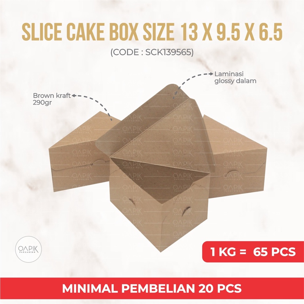 Slice Cake Box 13x9.5x6.5, Kemasan Kue, Kemasan Roti, Packaging Kue, Packaging Roti, Kue Iris