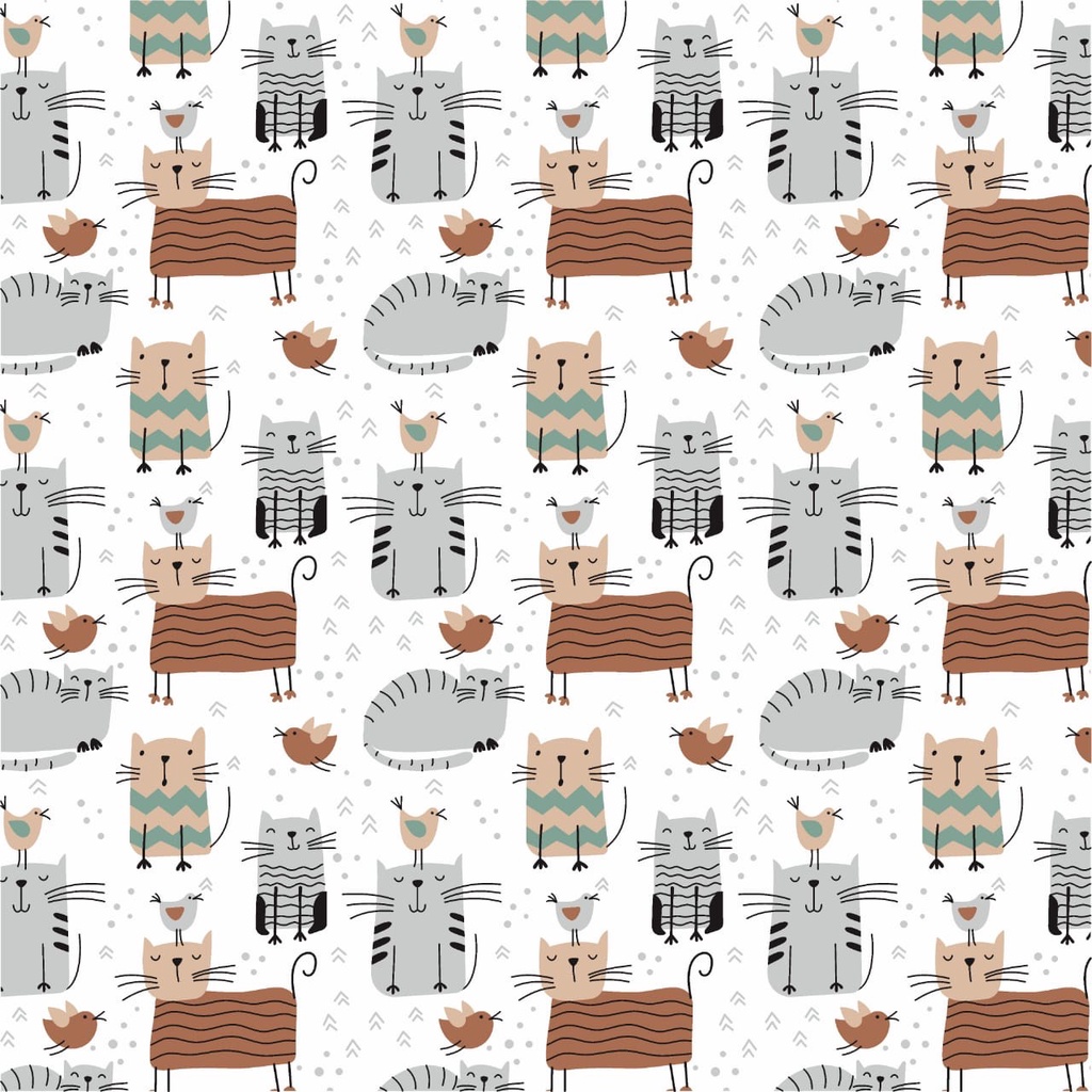 SETELAN PENDEK BAYI/ANAK FULL PRINT RIB COTTON WHITE CAT (BABY/KIDS SET)