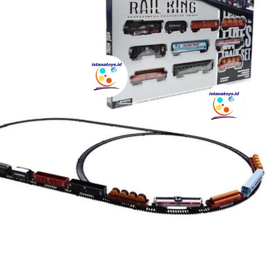 ✫ ID Mainan Miniatur Kereta Api Rail King Jumbo Berwesel 112 cm -8 ➫