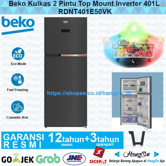 BEKO RDNT401E50VK Kulkas 2 Pintu 401 Liter Top Mount Inverter NeoFrost