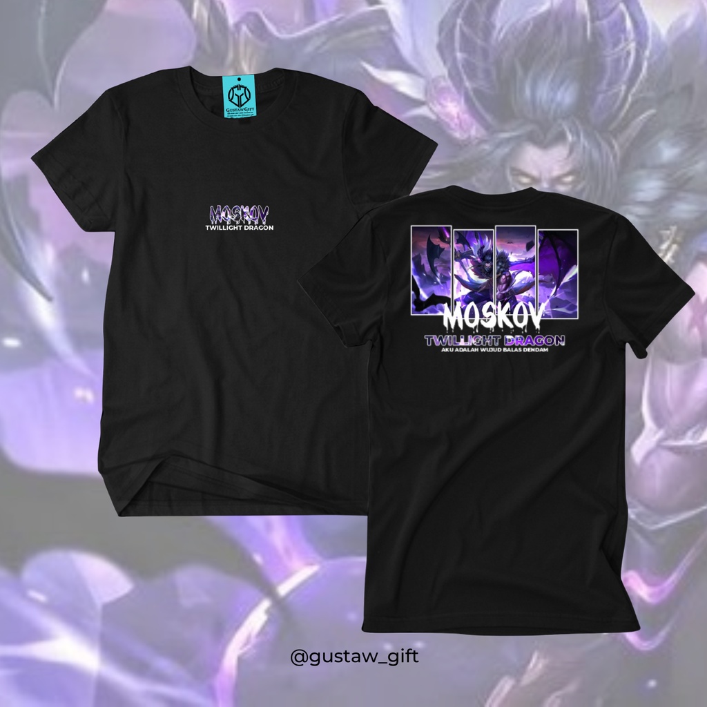 GG T-Shirt MOSKOV Epic skin Twilight Dragon Mobile Legends Kaos Custom Katun Slim-fitting