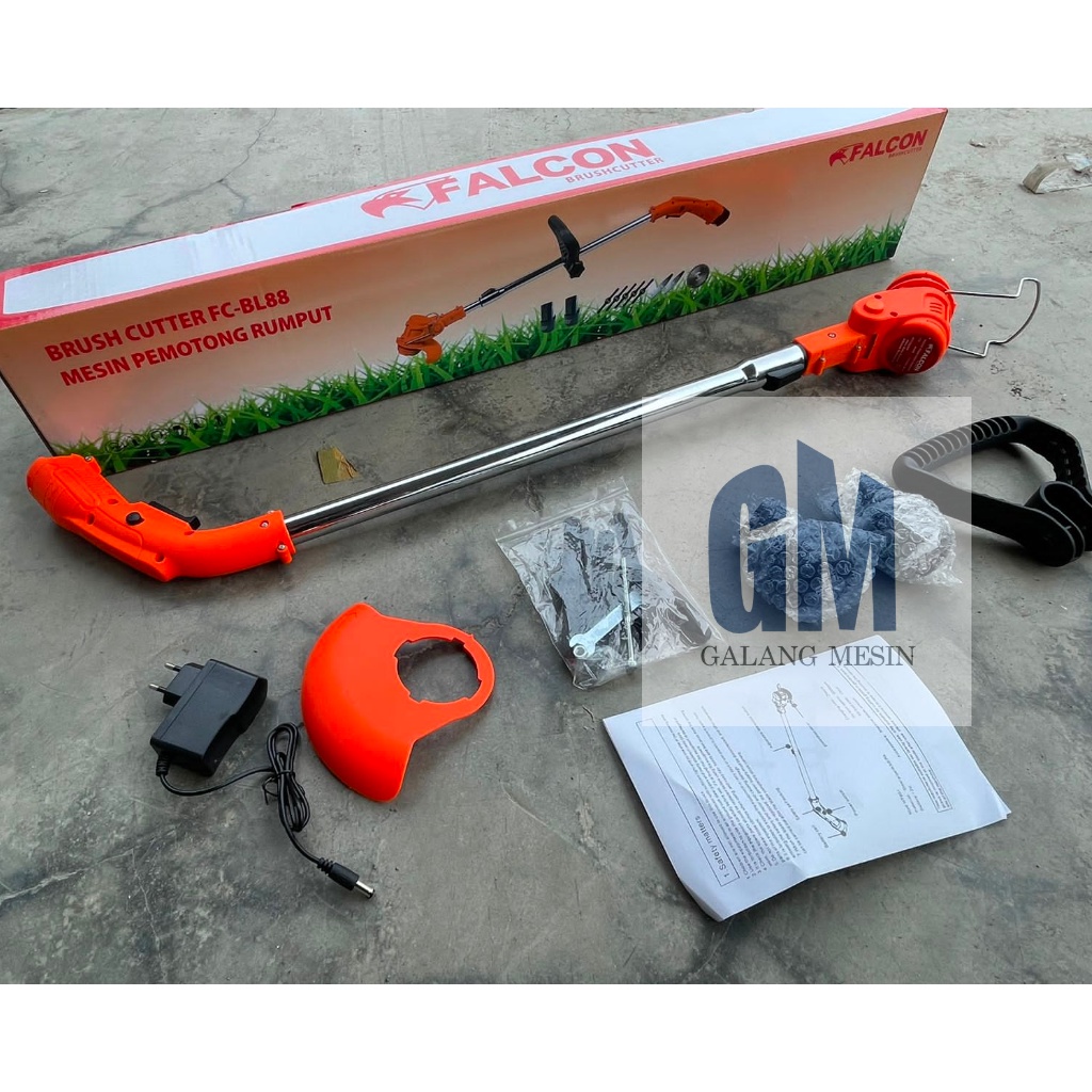 Mesin Potong Rumput Baterai Falcon FCBL-88 Mini Electric Portable Brushcutter 12V