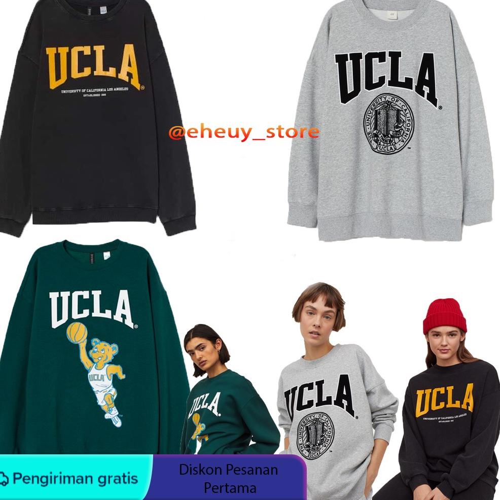 REKOMENDASI Crewneck H*M Ucla Original Crewneck UCLA HnM Sweater ucla hitam hijau abu abu crewneck u