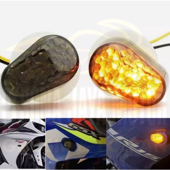 Lampu Sein Tempel Oval Mini Kawasaki ninja Yamaha R15 R25 ninja RR Ninja 250