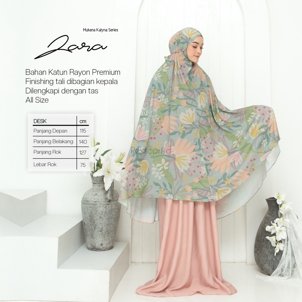 Mukena Dewasa Motif Kalyna Series By Reyscarf.id - Bahan Rayon Viscose Premium - Mukena Travel Dewasa Jumbo Adem Halus Nyaman Dipakai - Bisa Cod