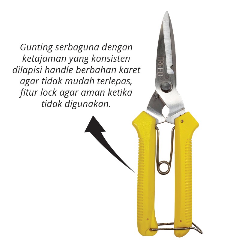 Gunting Dahan Korea Serbaguna Rubber Grip 8 Inch