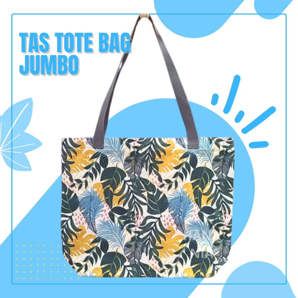 Tote bag kanvas resleting / Tas belanja jumbo tebal