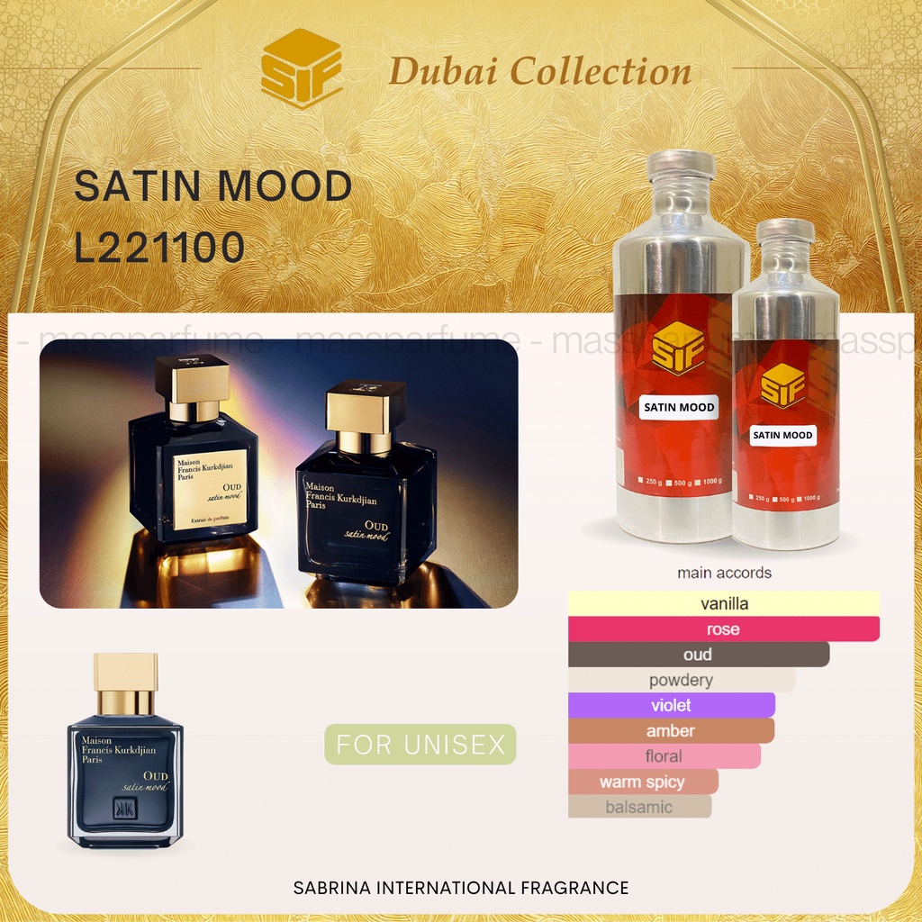 Bibit Parfum OUDY SATIN MOOD by SIF (Sabrina International Fragrance) Kemasan Segel 100ML | 250ML | 