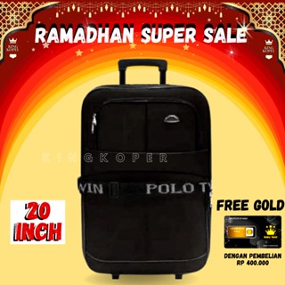 Image of Koper Polo 20 inch Polo - koper kain - koper bagasi - koper murah - koper bahan - tas koper
