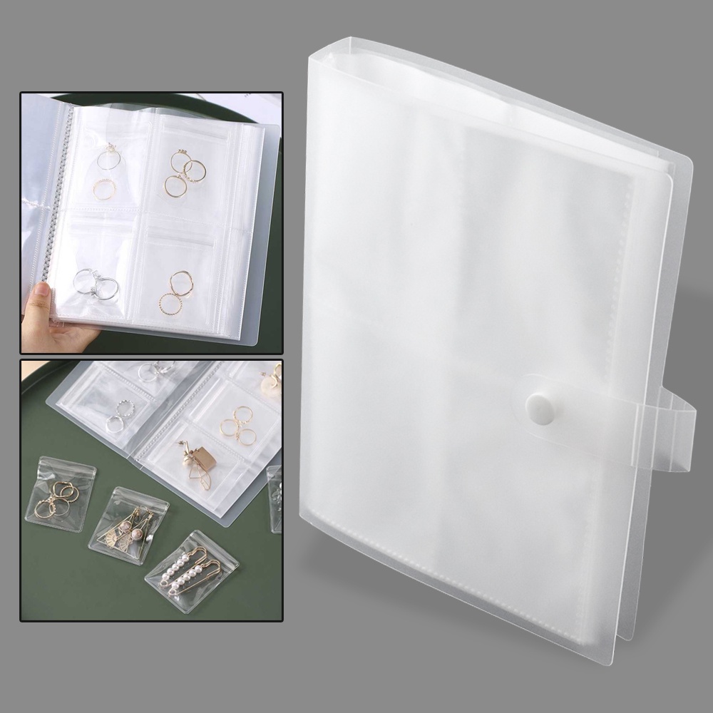 Tempat Aksesoris Perhiasan Plastik Zipper Anti Oksidasi 80 Slot - LI22 - Transparent