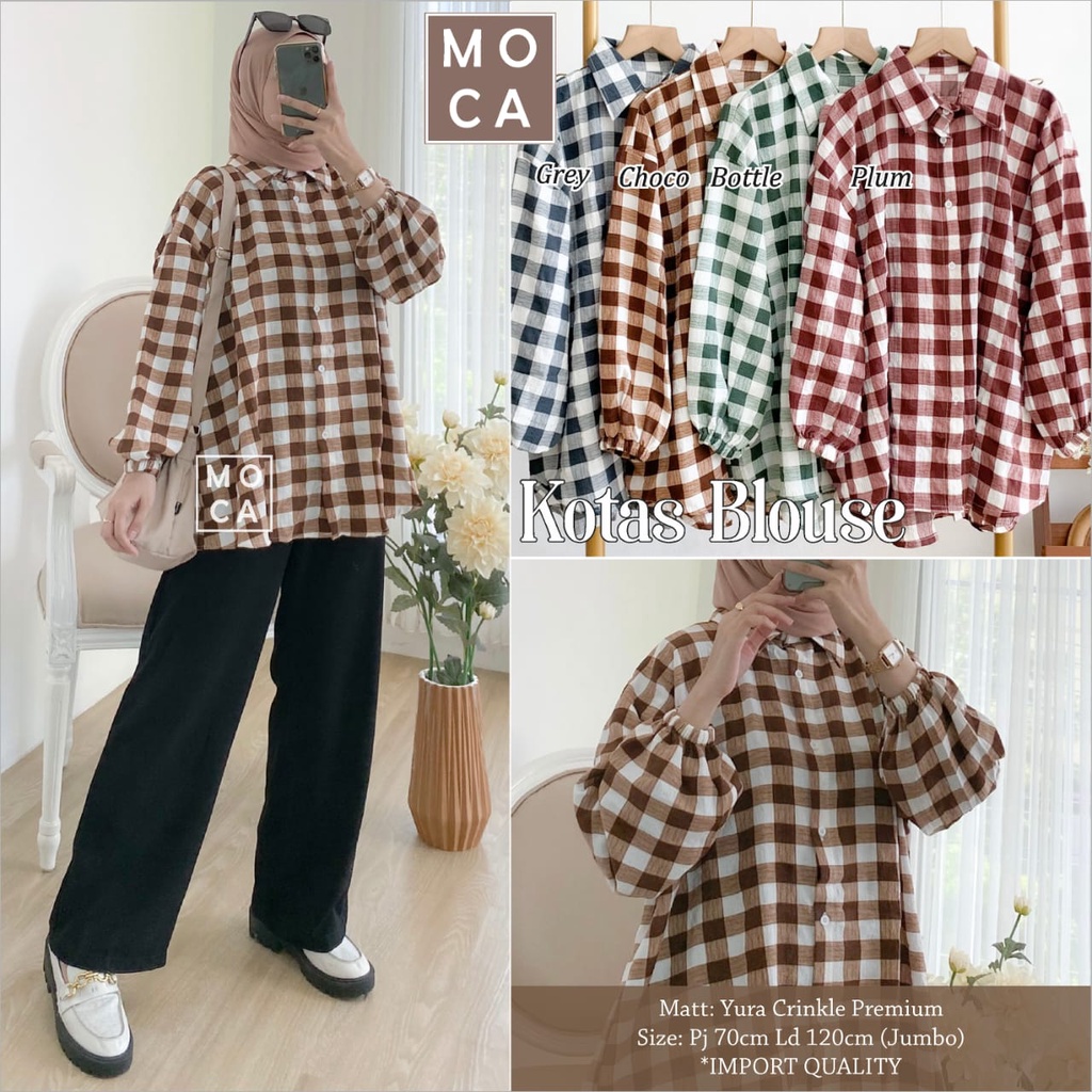 BLOUSE JUMBO KOTAS LD 120 BY MOCA BLOUSE KOTAK KOTAK JUMBO