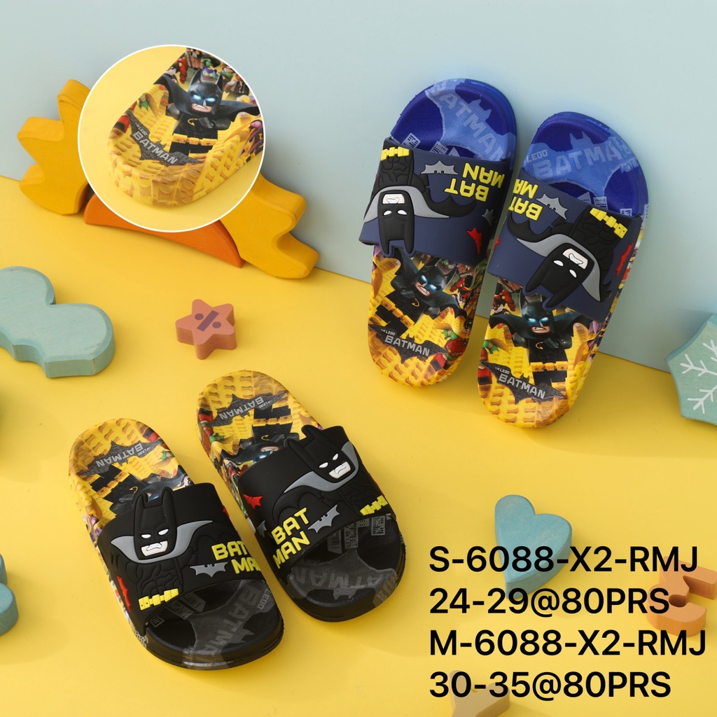 Sandal selop batman anak terviral 6088 (24-35) sandal anak import