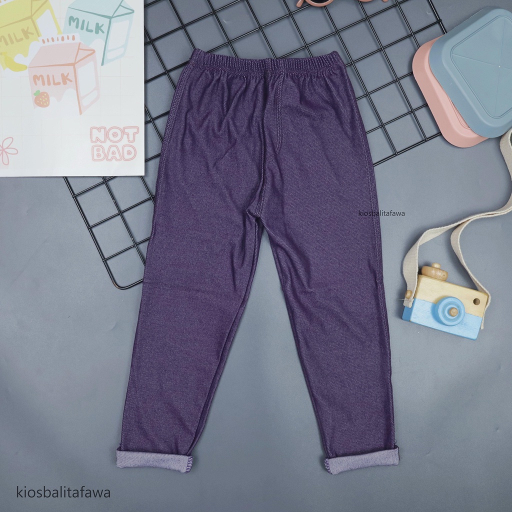 LEGGING Denim Kids uk 8-15 Tahun/ Celana Panjang Polos Leging Semi Jeans Denim Lejing Laging Anak Laki Perempuan Babycinnamon