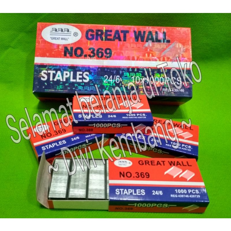 

Isi Staples GREAT WALL 1 pack uk.369 isi 10 murah berkwalitas !!