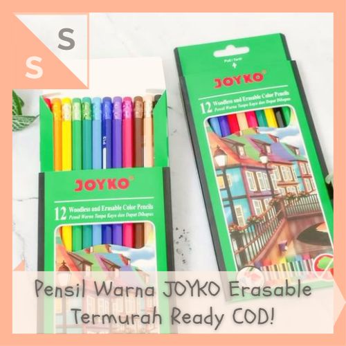 

[simplyshop] Woodless Erasable Color Pencils Pensil Warna Dapat / Bisa Dihapus Joyko Original 100% CP-109 12 Pcs Warna Hexagonal Alat Tulis Menggambar Mewarnai Anak Sekolah