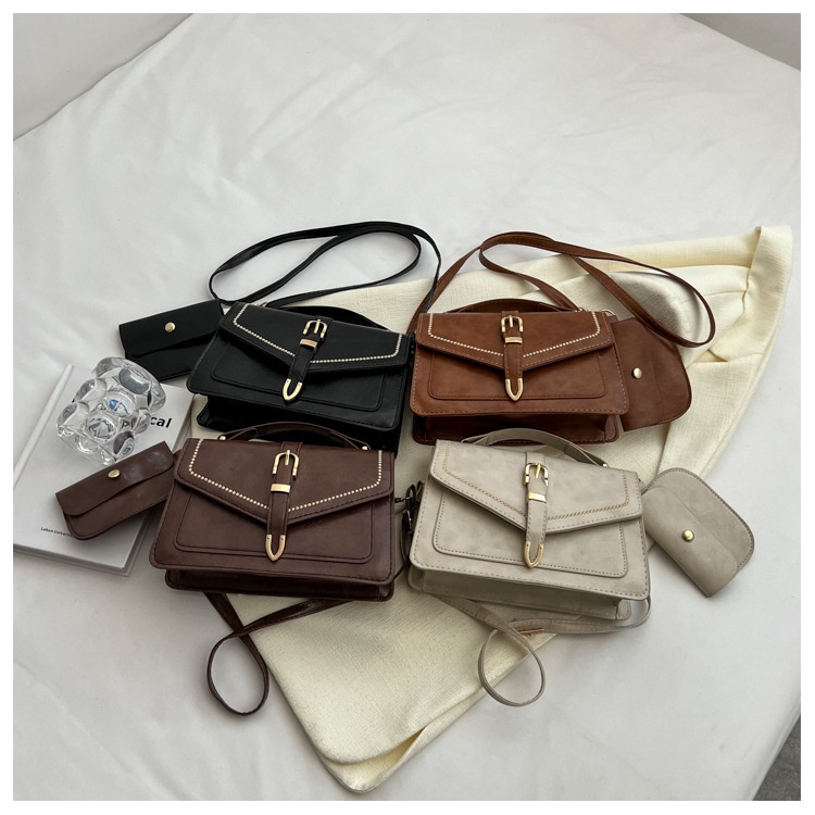 Tas Wanita Vintage Tas Selempang Wanita Sling Bag Import Gaya Retro Tas Kulit Sintesis