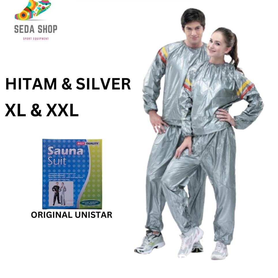 HOT Product Sauna Suit Pembakar Lemak Jaket Parasut Olahraga Jumbo Pria Wanita XL XXL Unistar murah