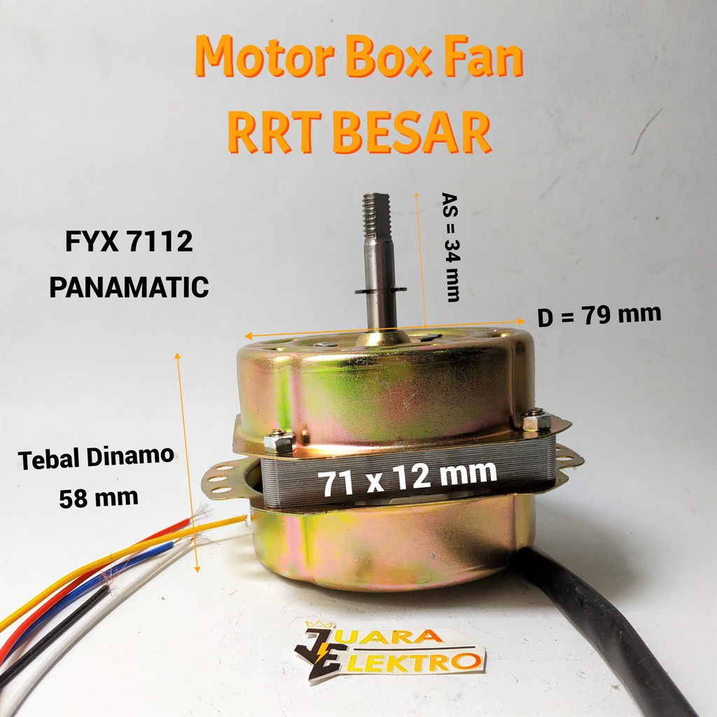 MOTOR BOX FAN RRT BESAR FYX 7112 | Dinamo Kipas Kotak FYX7112