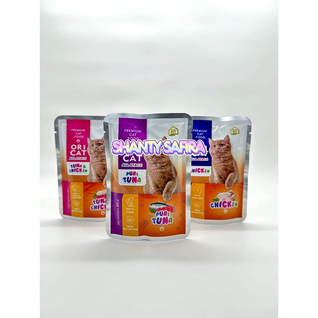 MAKANAN KUCING ORI CAT POUCH 80 GR ALL STAGE COCOK UNTUK SEMUA UMUR KUCING