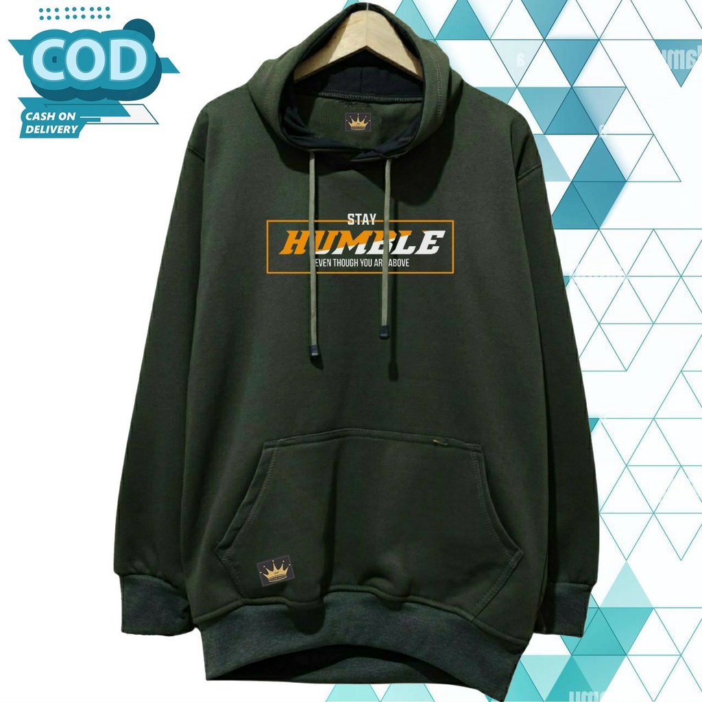 Sweater Hoodie Humble Distro Pria Kekinian Jaket Hodie Original Cowok Cewek Bahan Katun Tebal Branded Warna  Hijau Mint Bayar Di tempat (COD)