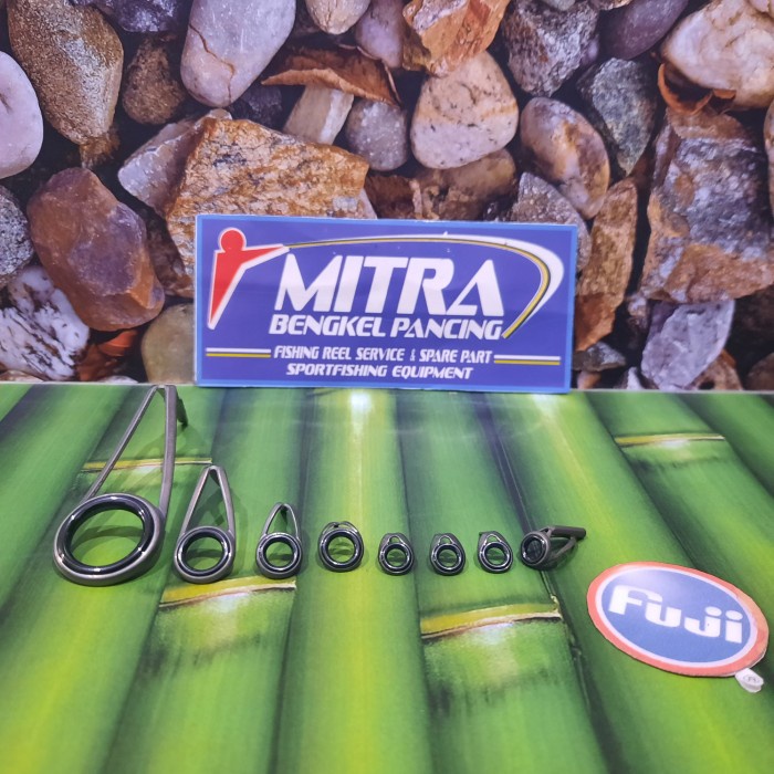 Set Fuji Bcklag 16H dan Top Bclgat 5-1.5, 7 Ring Guide, Warna Gunsmoke ORIGINAL