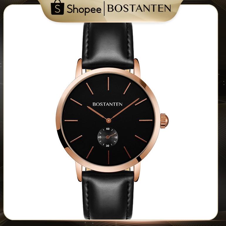 BEST SELLER BOSTANTEN Jam Tangan Pria 4062 Kulit Kuarsa Ultra Tipis Jam Tangan Kuarsa