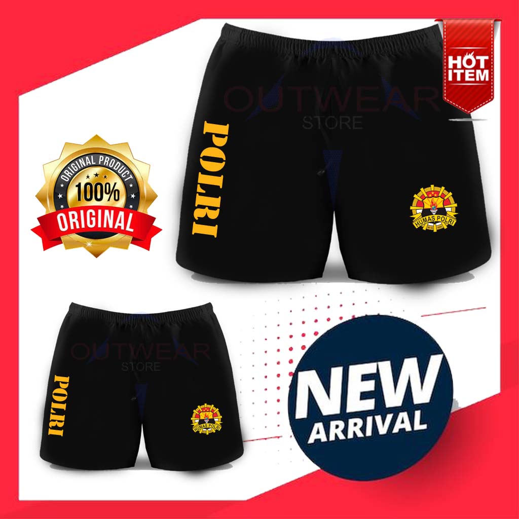CELANA PENDEK RUNNING OLAHRAGA LOGO HUMAS POLRI