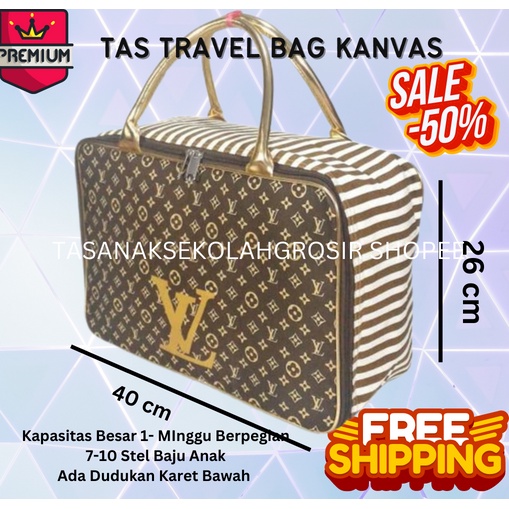 TRAVEL BAG SUPER KANVAS KARAKTER + TALI SELEMPANG / Tas travel / Travel bag / Tas mudik / Tas lebaran / Tas kanvas premium / Tas Mudik besar / Tas Traveling Besar / Tas Baju / Tas pakaian / Koper / Travel Kanvas