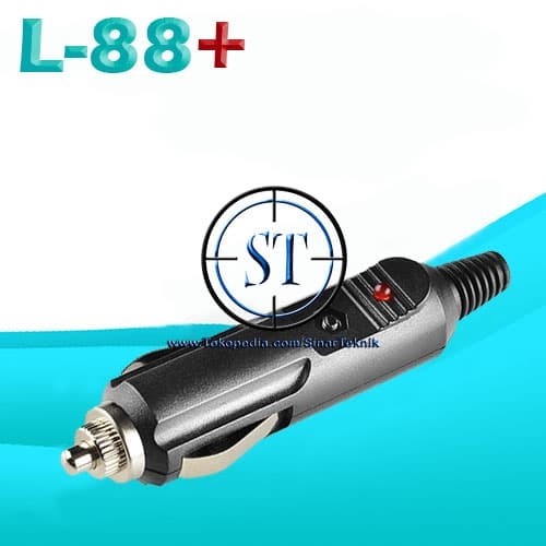 Car Lighter Cigarette MALE L-88 + LED Soket Jantan Steker Mobil Plug Connector with Fuse