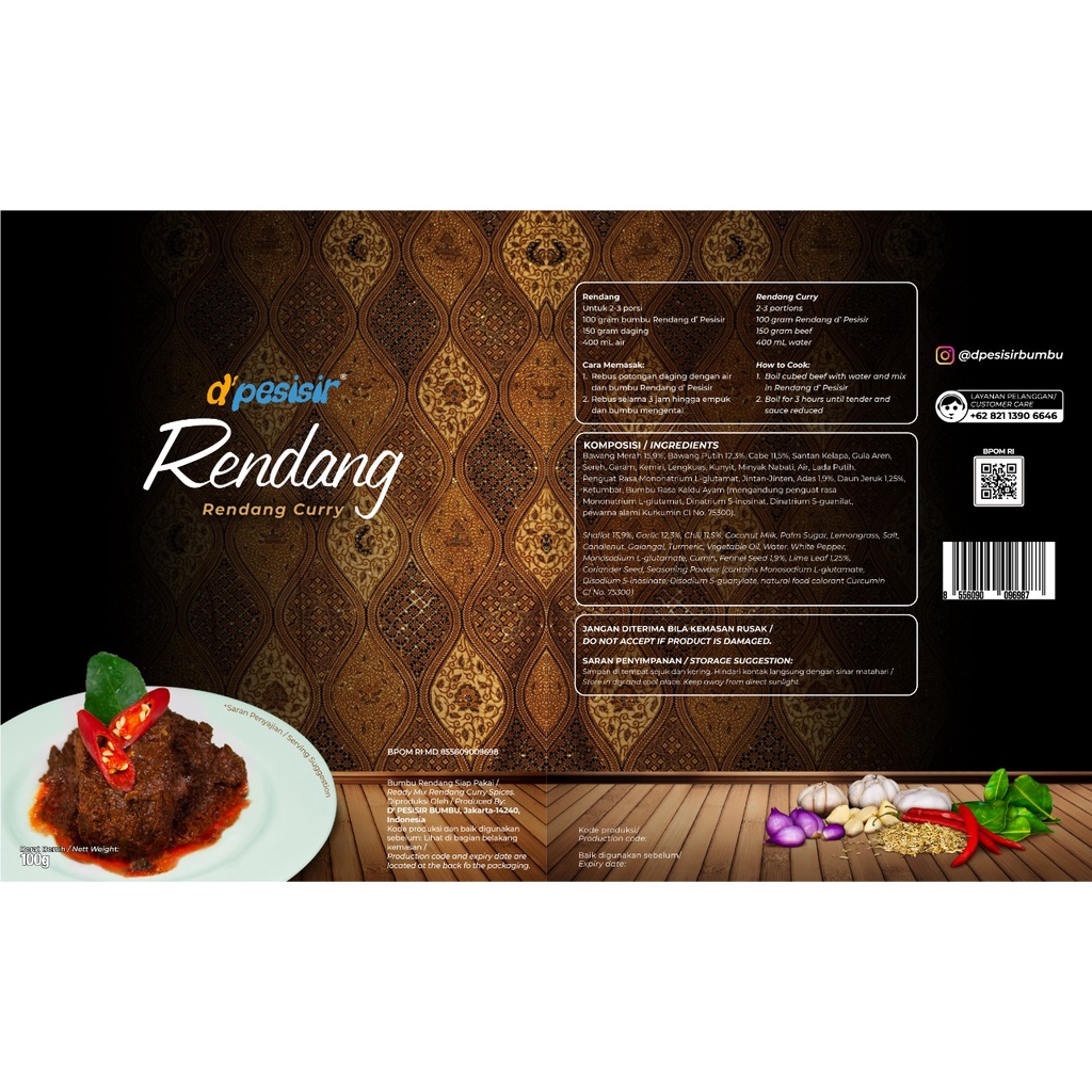 RENDANG d' Pesisir Bumbu Masak Jadi 100 gram