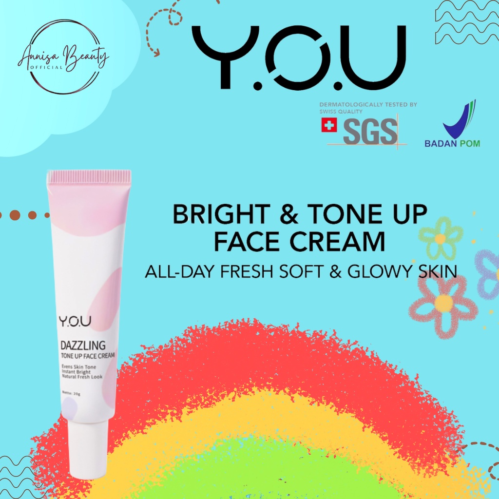 [BPOM][100%ORI&amp;READY]YOU Dazzling Tone Up Face Cream (Efek Cerah Seketika) Cream Wajah | Mencerahkan Warna Kulit