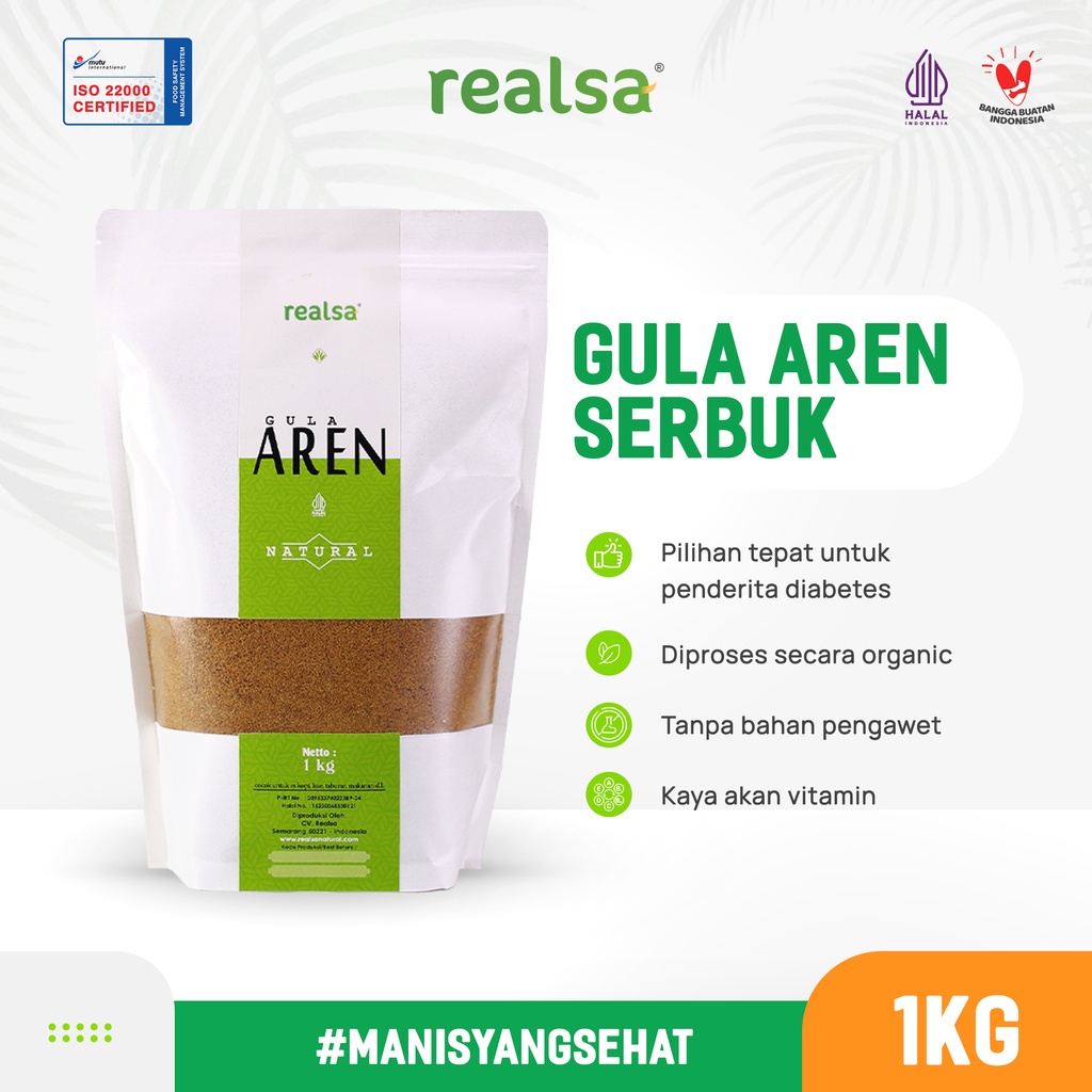 

Gula Aren Semut Natural 1 kg - Natural Palm Sugar - Gula Aren Bubuk REALSA